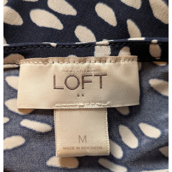 Ann Taylor Loft Size M Dress Sleeveless Stretch Sheath Navy Blue Cocktail Career - Picture 8 of 10